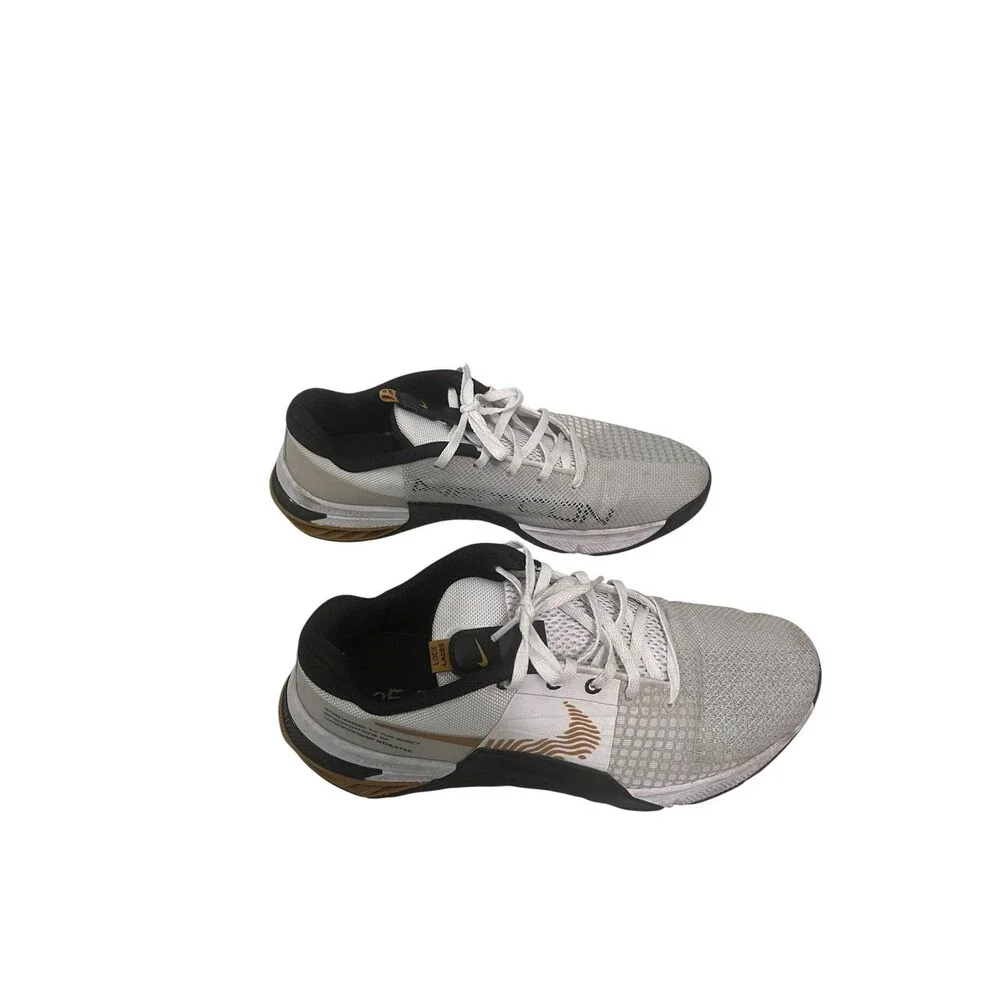 Nike Metcon 8 White Gold Suede Training Shoes Sneakers Men's 9.5
